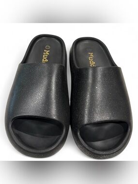 Mudd Women's Black Sparkle Slide Sandals